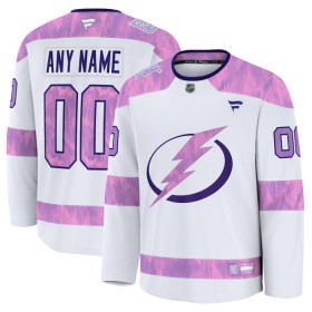 Tampa Bay Lightning tröja Customized Fanatics Hockey Fights Cancer Practice 2024-25 Vit - NHL Tröjor Herr